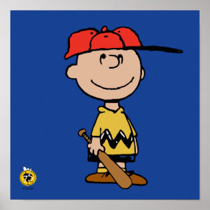 Jordnötter Charlie Brown Baseball Smile Poster