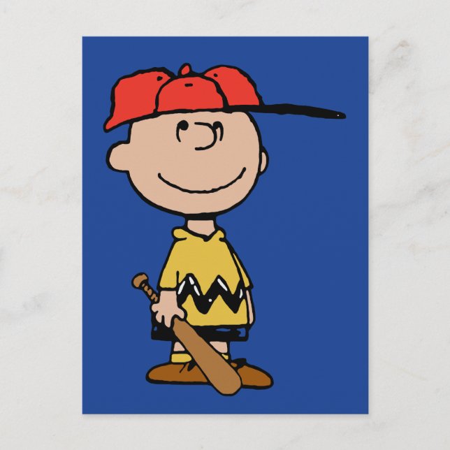 Jordnötter | Charlie Brown Baseball Smile Vykort (Framsida)