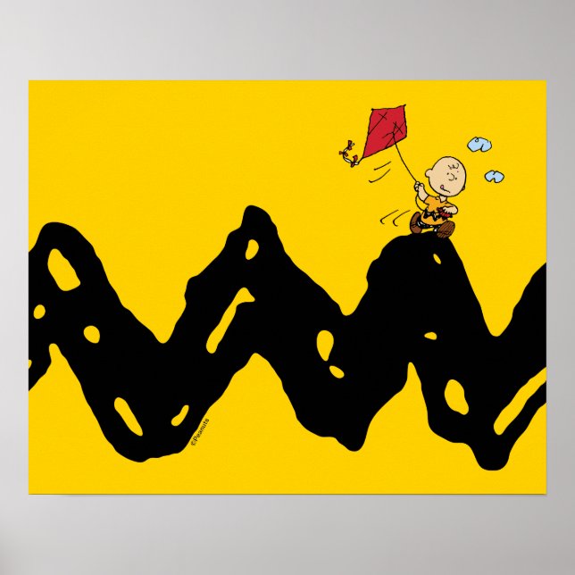 Jordnötter | Charlie Brown Flies Kite Poster (Framsidan)