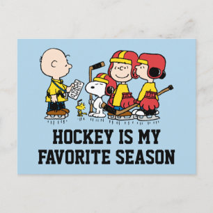 Jordnötter Charlie Brown Hockey Coach Vykort
