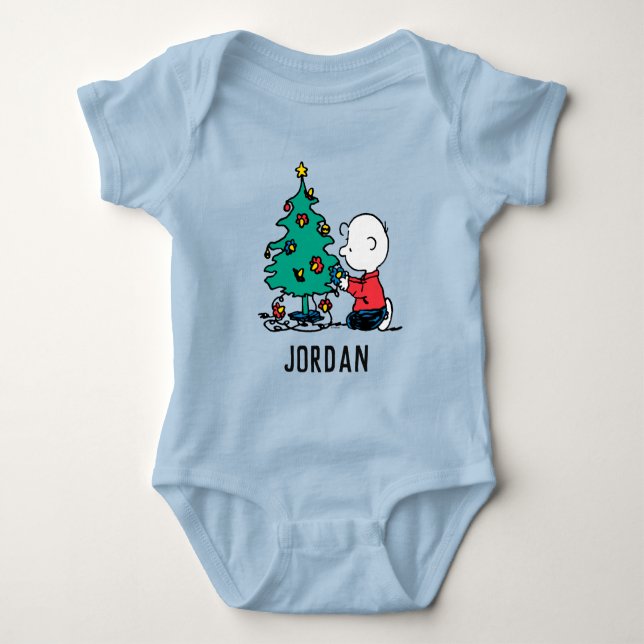 Jordnötter | Charlie Brown jul | Lägg till ditt na T Shirt (Framsida)