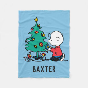 Jordnötter Charlie Brown jul Ljus Fleecefilt