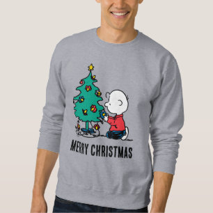 Jordnötter Charlie Brown jul Ljus Lång Ärmad Tröja