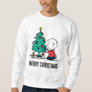 Jordnötter Charlie Brown jul Ljus Lång Ärmad Tröja