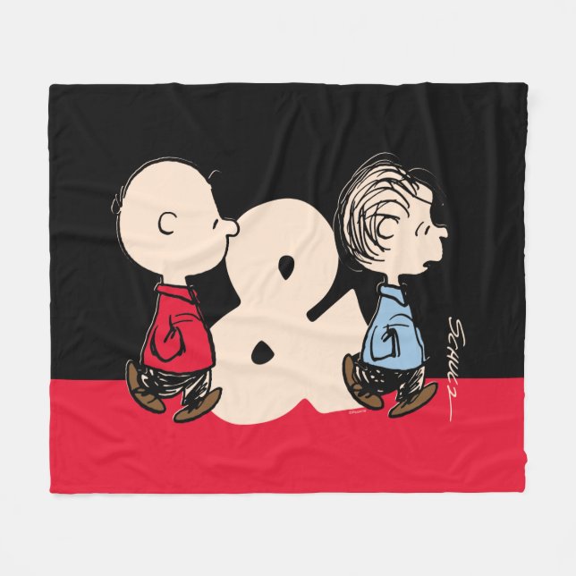 Jordnötter | Charlie Brown & Linus Fleecefilt (Framsidan (Horisontell))