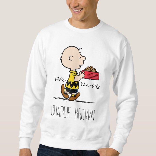 Jordnötter | Charlie Brown med Snoopy's Dish Lång Ärmad Tröja (Framsida)