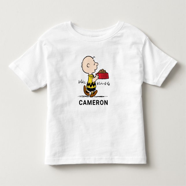 Jordnötter | Charlie Brown med Snoopy's Dish T Shirt (Framsida)