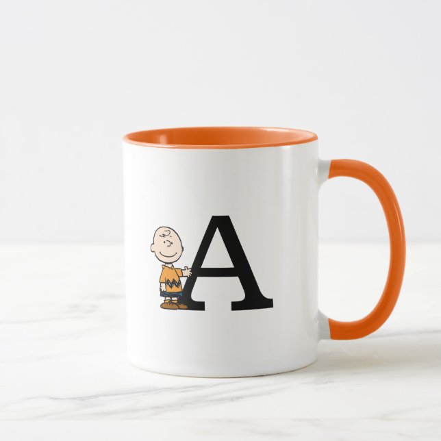 Jordnötter | Charlie Brown Monogram A Mugg (Höger)