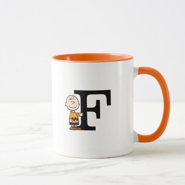 Jordnötter | Charlie Brown Monogram F Mugg (Höger)
