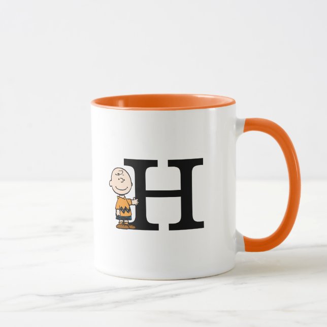 Jordnötter | Charlie Brown Monogram H Mugg (Höger)