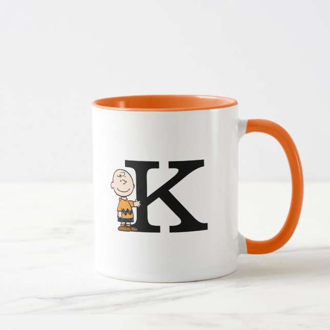 Jordnötter | Charlie Brown Monogram K Mugg (Höger)
