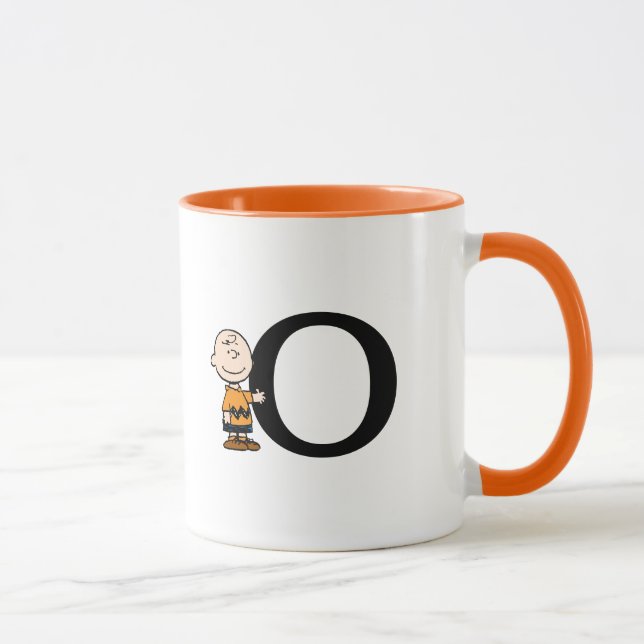 Jordnötter | Charlie Brown Monogram O Mugg (Höger)