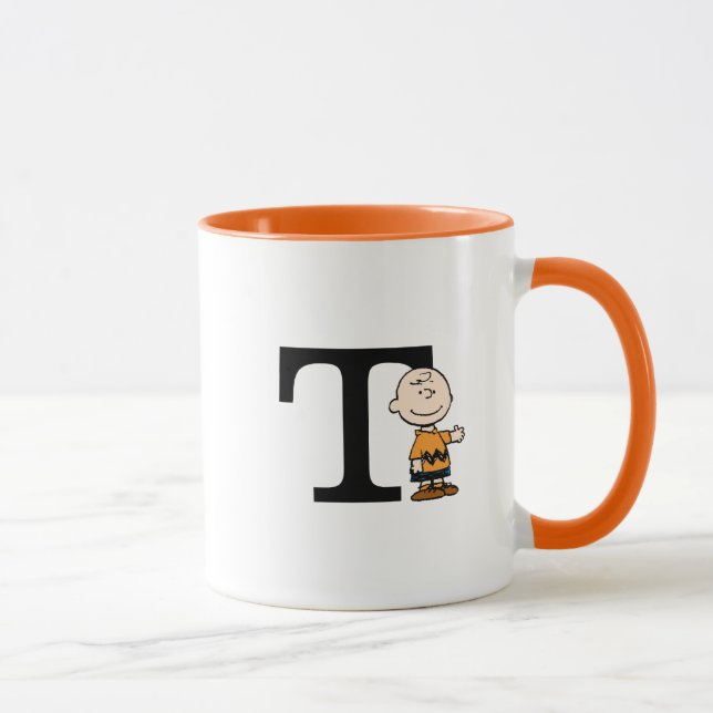 Jordnötter | Charlie Brown Monogram T Mugg (Höger)