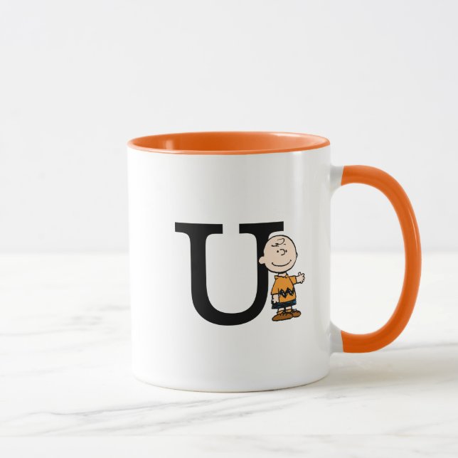 Jordnötter | Charlie Brown Monogram U Mugg (Höger)