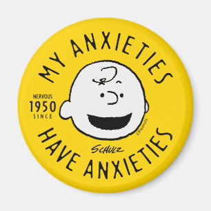 Jordnötter Charlie Brown Nervous sedan 1950 Magnet