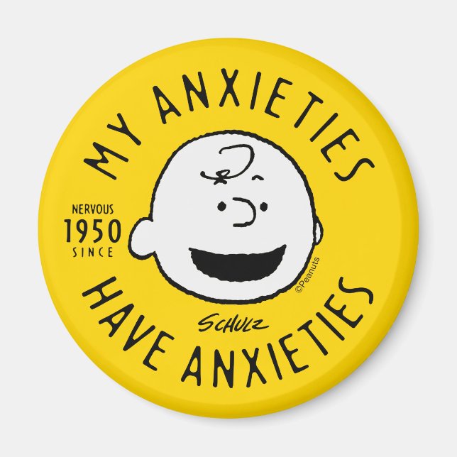 Jordnötter | Charlie Brown Nervous sedan 1950 Magnet (Framsidan)