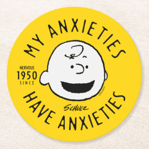 Jordnötter   Charlie Brown Nervous sedan 1950 Underlägg Papper Rund