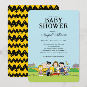 Jordnötter Charlie Brown och Gang Baby Shower Inbjudningar