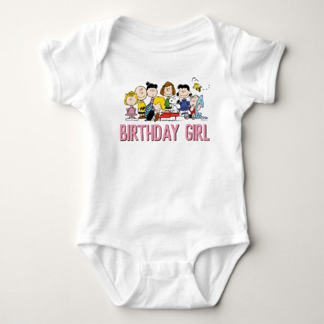 Jordnötter | Charlie Brown och Gang Birthday Girl T Shirt (Framsida)