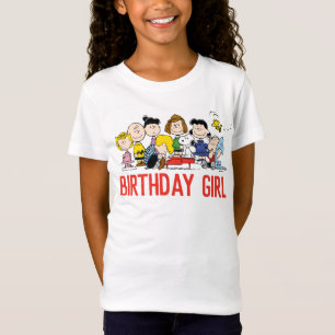 Jordnötter   Charlie Brown och Gang Birthday Girl T Shirt