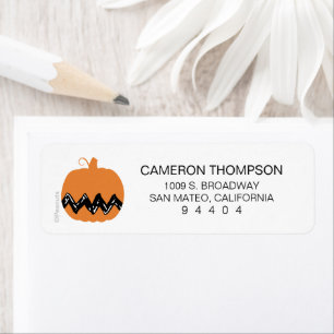 Jordnötter   Charlie Brown Orange Pumpkin Returadress Etikett