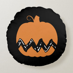 Jordnötter   Charlie Brown Orange Pumpkin Rund Kudde