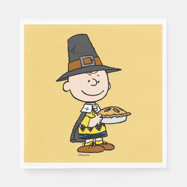 Jordnötter | Charlie Brown Pilgrim Pappersservett (Framsidan)