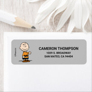 Jordnötter   Charlie Brown Returadress Etikett