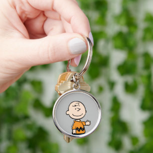 Jordnötter Charlie Brown Rund Silverfärgad Nyckelring