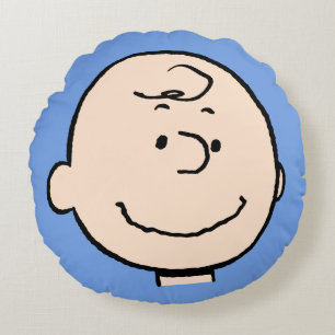 Jordnötter   Charlie Brown Smile Rund Kudde