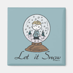 Jordnötter Charlie Brown Snö Globe Magnet