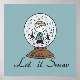 Jordnötter Charlie Brown Snö Globe Poster