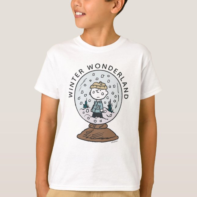 Jordnötter | Charlie Brown Snö Globe T Shirt (Framsida)