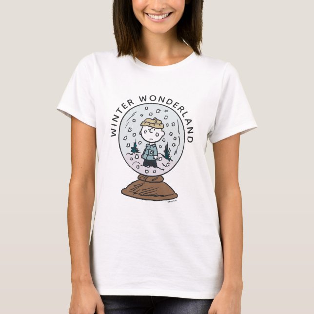 Jordnötter | Charlie Brown Snö Globe T Shirt (Framsida)