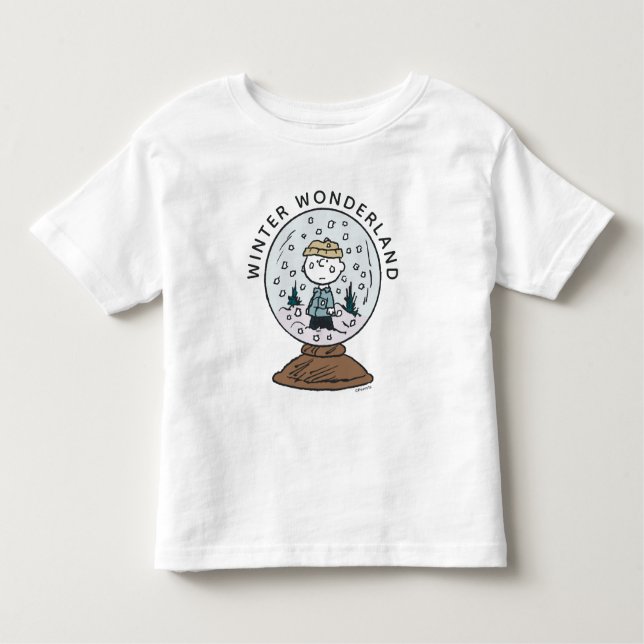 Jordnötter | Charlie Brown Snö Globe T Shirt (Framsida)