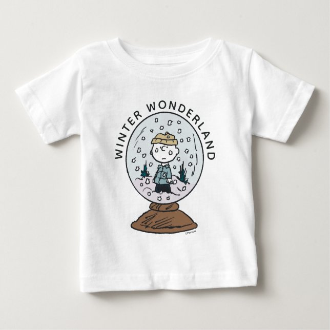 Jordnötter | Charlie Brown Snö Globe T Shirt (Framsida)