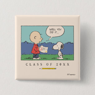 Jordnötter Charlie Brown Snoopy Ja, du klarade det Knapp