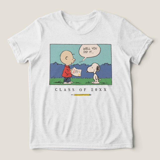 Jordnötter Charlie Brown Snoopy Ja, du klarade det T Shirt (Design Framsida)