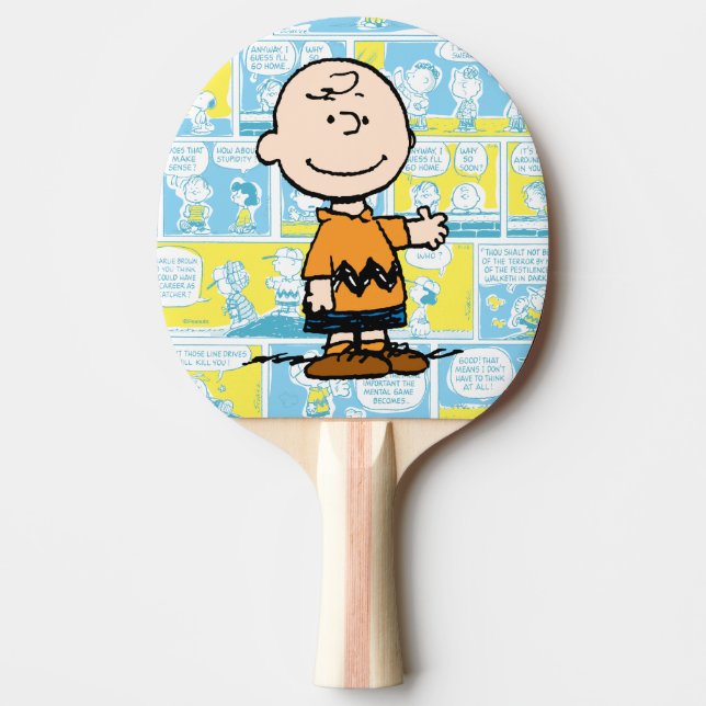 Jordnötter | Charlie Brown Tecknad Mönster Pingisracket (Framsidan)