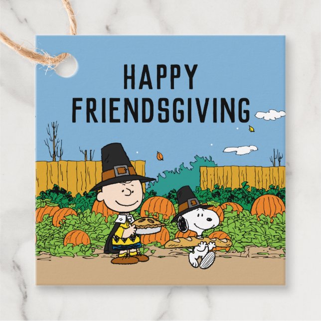 Jordnötter | Charlie Brown Thanksgiving Gåvor Etiketter (Framsida)