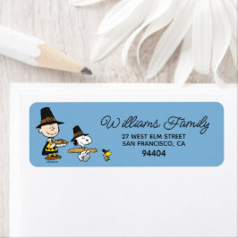 Jordnötter | Charlie Brown Thanksgiving Returadress Etikett