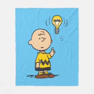 Jordnötter   Charlie Browns Light Bulb Idea Fleecefilt