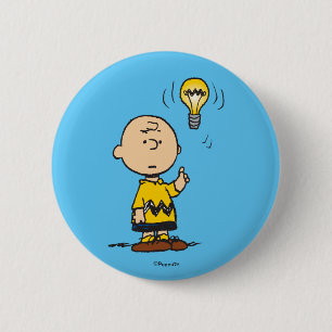 Jordnötter Charlie Browns Light Bulb Idea Knapp