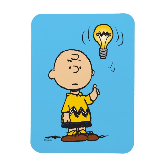 Jordnötter | Charlie Browns Light Bulb Idea Magnet (Vertikal)