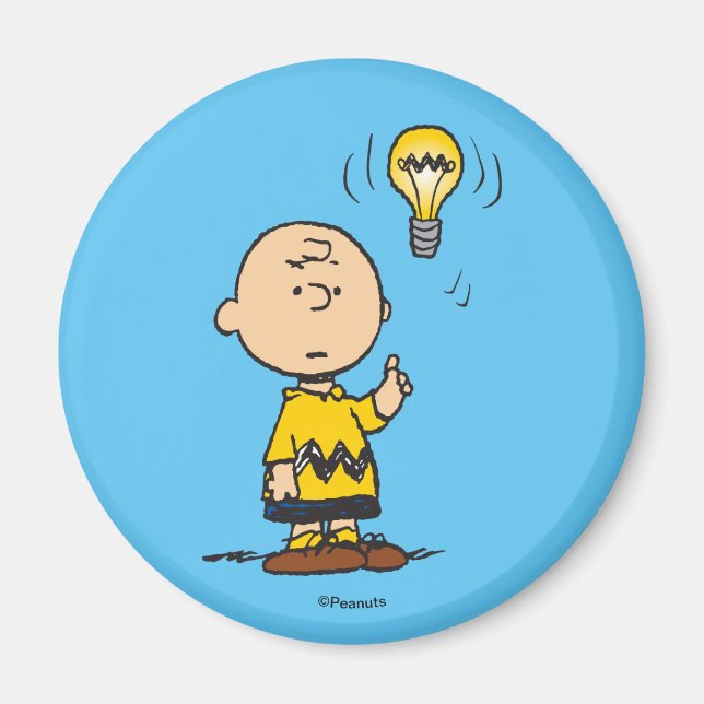Jordnötter | Charlie Browns Light Bulb Idea Magnet (Framsidan)