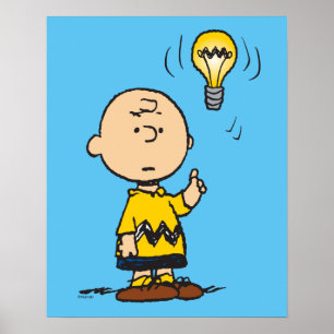 Jordnötter Charlie Browns Light Bulb Idea Poster