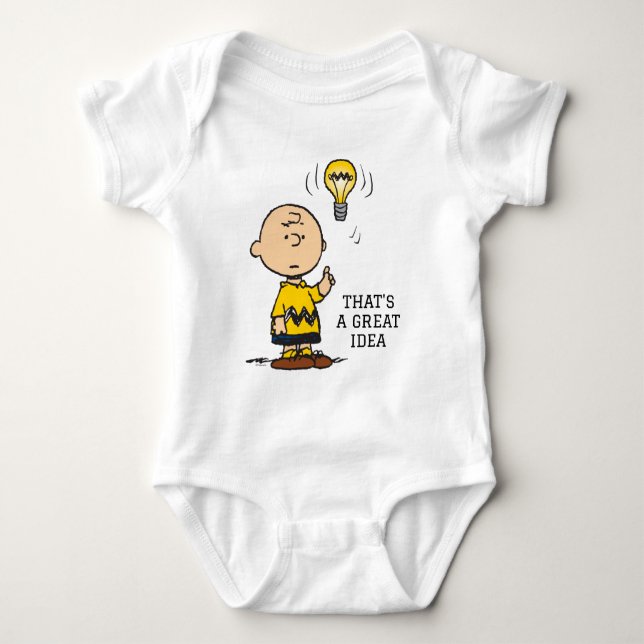 Jordnötter | Charlie Browns Light Bulb Idea T Shirt (Framsida)