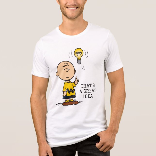 Jordnötter | Charlie Browns Light Bulb Idea T Shirt (Framsida)