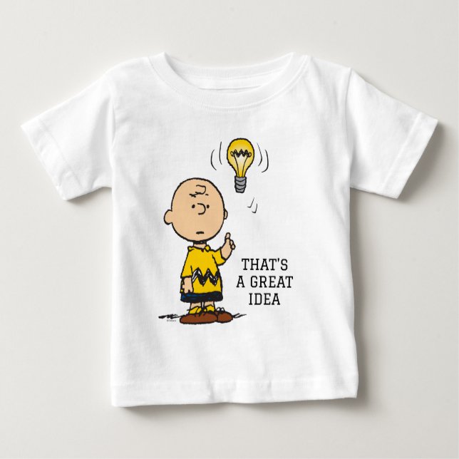 Jordnötter | Charlie Browns Light Bulb Idea T Shirt (Framsida)