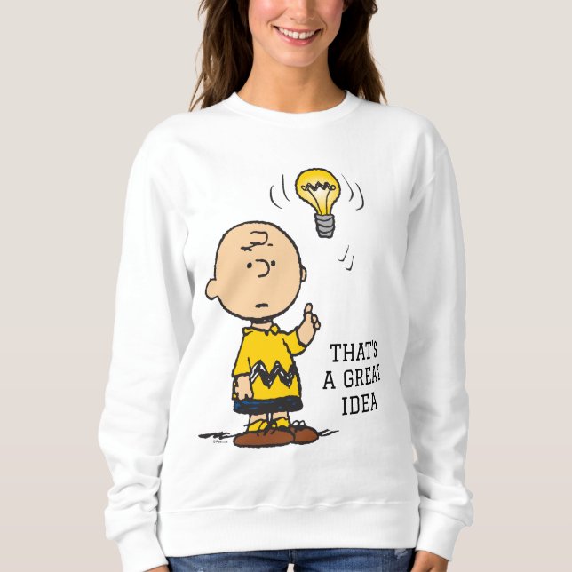 Jordnötter | Charlie Browns Light Bulb Idea T Shirt (Framsida)